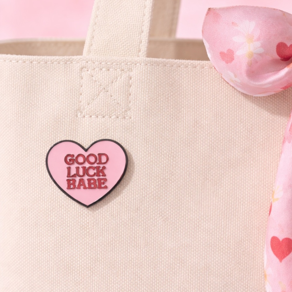 “Good Luck Babe” Heart Pin NWT